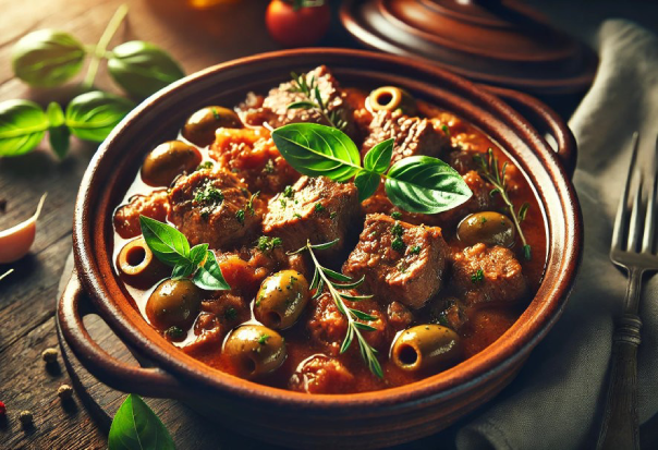 Le veau mijoté aux olives